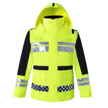 Mens Hi Vis Jacket Rainy Reflective Hoodie Police Working Gear Safety Workwear